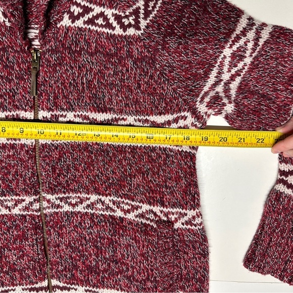 Eddie Bauer Women’s Goose Logo Heavyweight Knit Zip Jacket Cardigan Red Medium - Picture 12 of 13